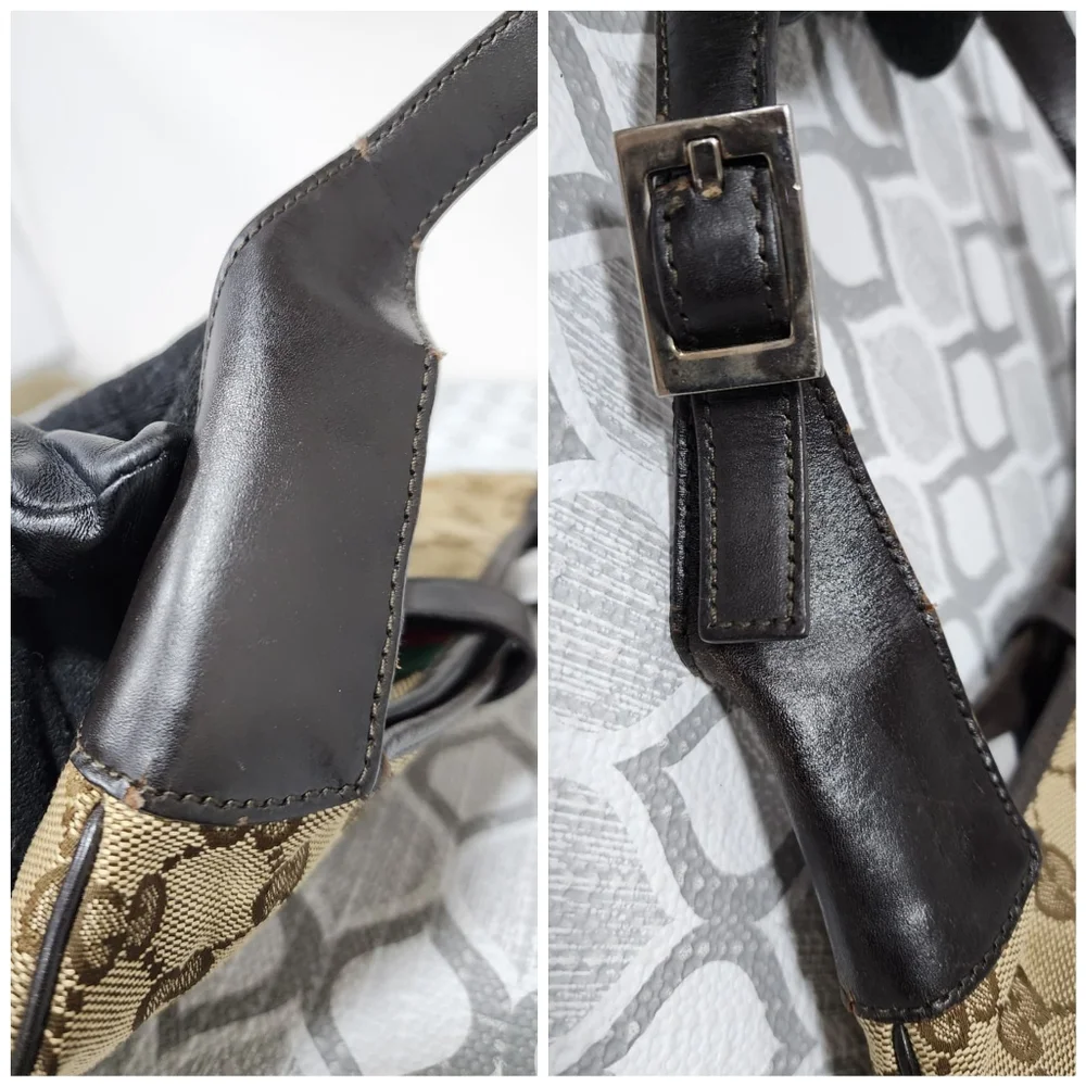 GUCCI GG Canvas Web Jackie O Bouvier Hobo Bag Brown/Beige